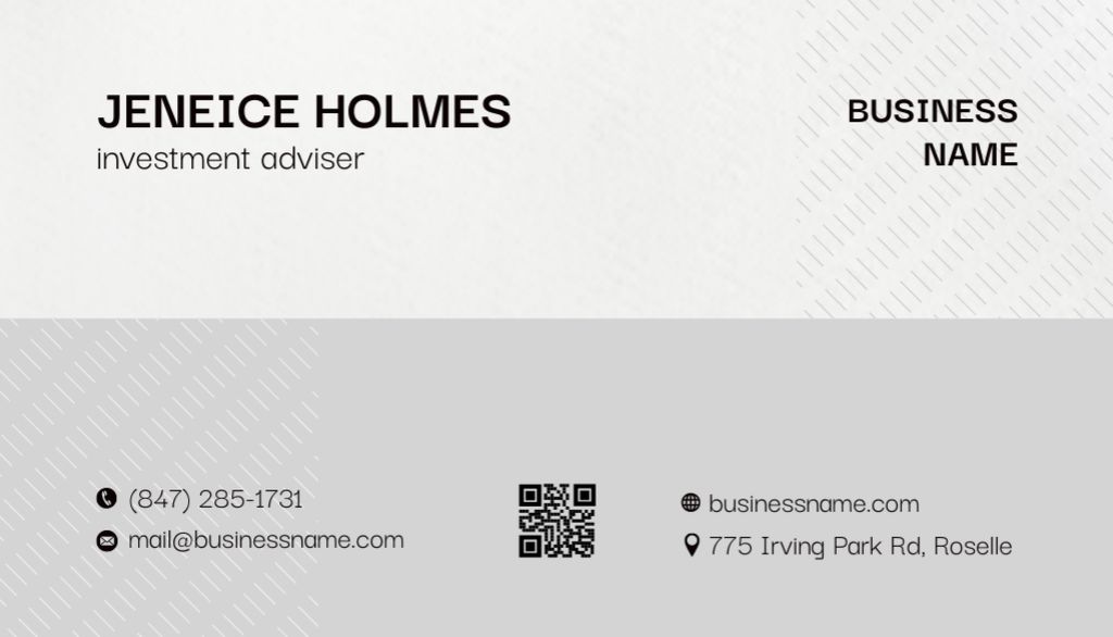 Investment Advisory Firm Business Card US tervezősablon