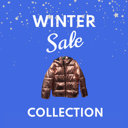 Ontwerpsjabloon van Animated Post van Winter Clothes Sale Ad