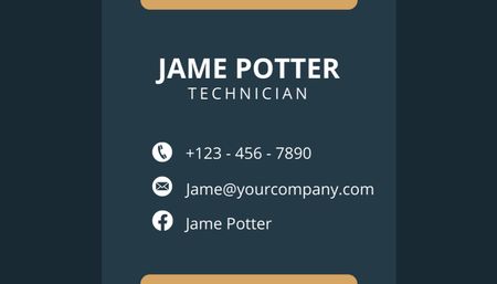 Heating and Cooling Solutions Ad on Blue Neutral Layout Business Card US Design Template