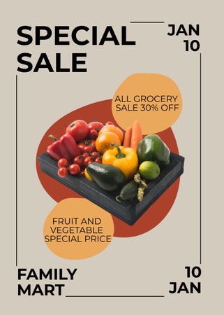 All Fresh Groceries Sale Offer Flayer Design Template