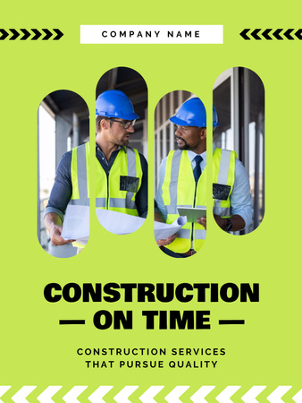 Modèle de visuel Annonce de services de construction avec des architectes - Poster US