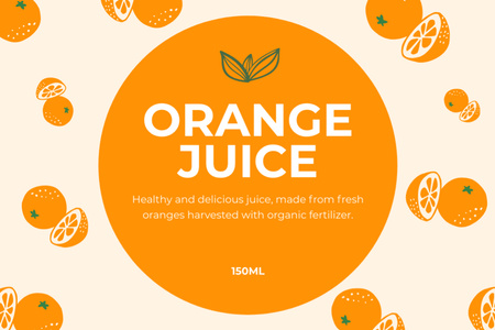Lahodný a zdravý pomerančový džus Label Šablona návrhu