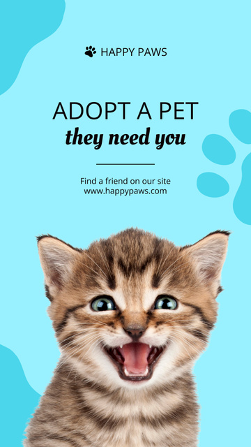Pet Adoption Motivation Instagram Story Tasarım Şablonu