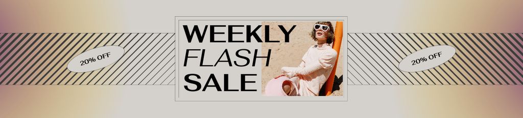 Fashion Sale Announcement with Stylish Woman Ebay Store Billboard tervezősablon