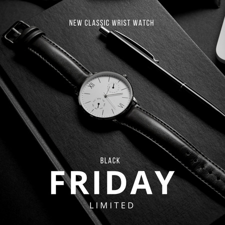 Ontwerpsjabloon van Instagram van Modern Luxury Watch Ad