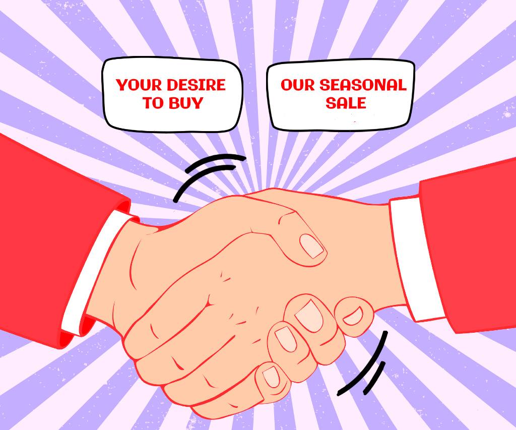 Illustration of Business Handshake Large Rectangle Šablona návrhu