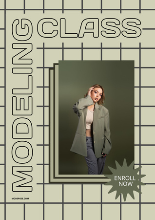  Advertisement for Modeling Lessons Poster Design Template