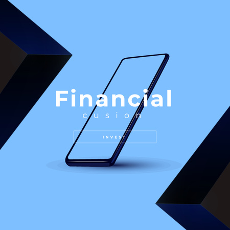 Financial investment Ad with Modern Smartphone Animated Post Design Template