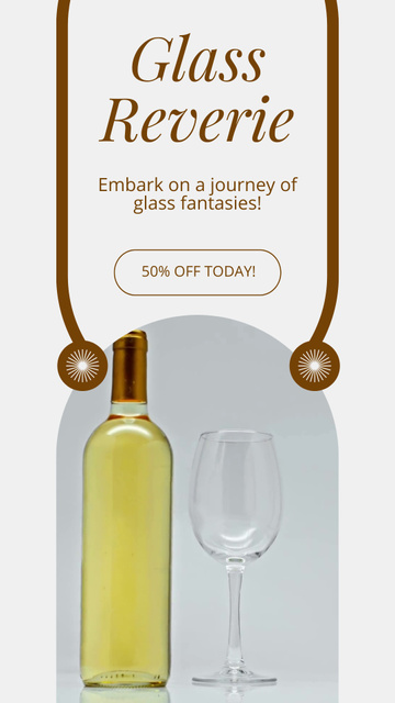 Glassware Special Offer with Wine Bottle and Wineglass TikTok Video Design Template