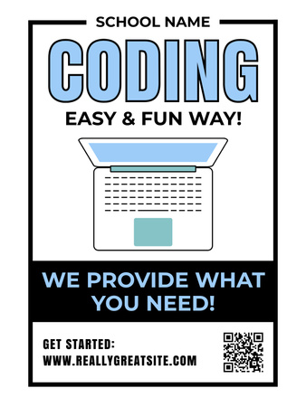 Programozóiskola hirdetése Poster US tervezősablon