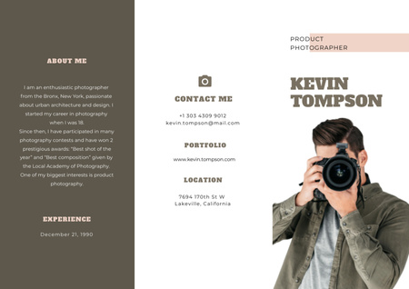 Professional Photographer services Brochure Design Template