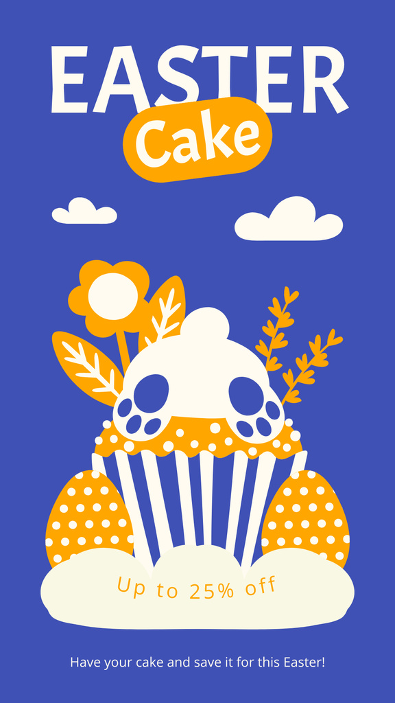 Designvorlage Easter Cake Ad with Discount Offer für Instagram Story