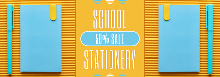 School Stationery Discount Offer on Yellow Tumblr – шаблон для дизайну