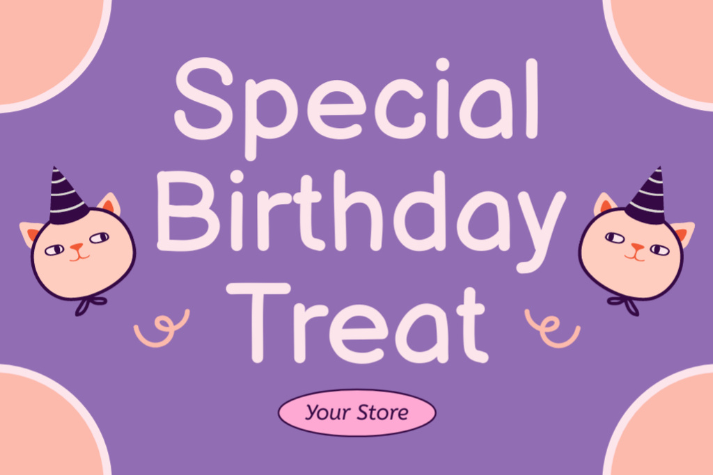 Get Your Special Birthday Treat Gift Certificate Šablona návrhu