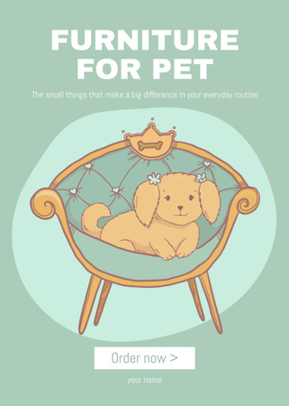 Furniture for Pet Ad on Green Flayer Design Template