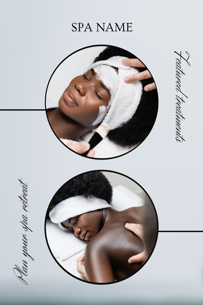 Szablon projektu Enjoy Facial Massage at Spa Pinterest