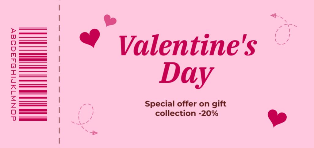 Valentine's Day Collection Special Offer Coupon Din Large Design Template