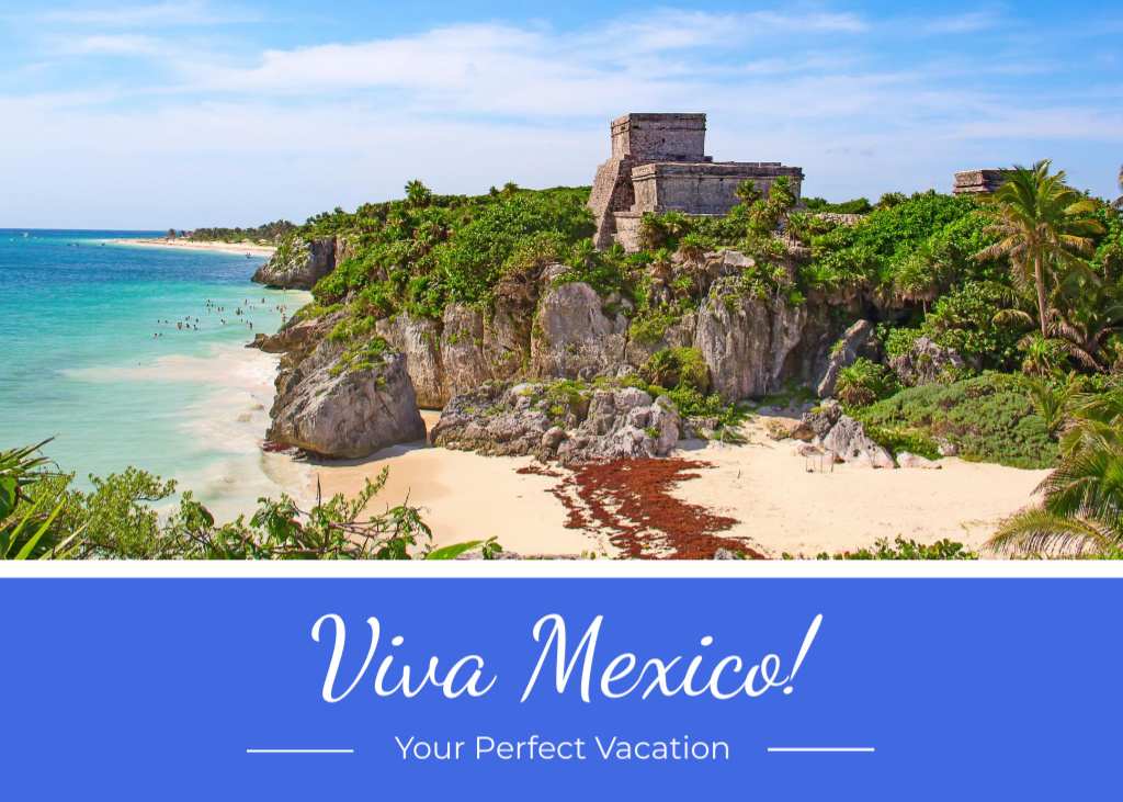 Memories with the Perfect Mexico Vacation Tour Postcard 5x7in – шаблон для дизайну