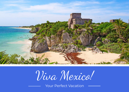 Travel Tour in Mexico Postcard 5x7in Design Template