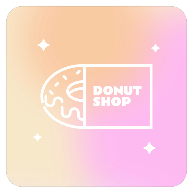 Modèle de visuel Doughnut Shop Promo on Bright Gradient - Animated Logo