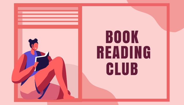 Book Reading Club Business Card US tervezősablon