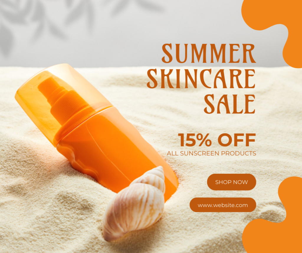 Ontwerpsjabloon van Facebook van Summer Skincare Products Sale