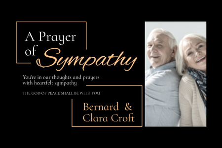 Sympathy Prayer for Loss Announcement Postcard 4x6in Design Template
