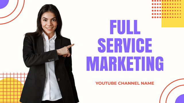Ontwerpsjabloon van Youtube Thumbnail van Vlog Episode About Full Service Marketing