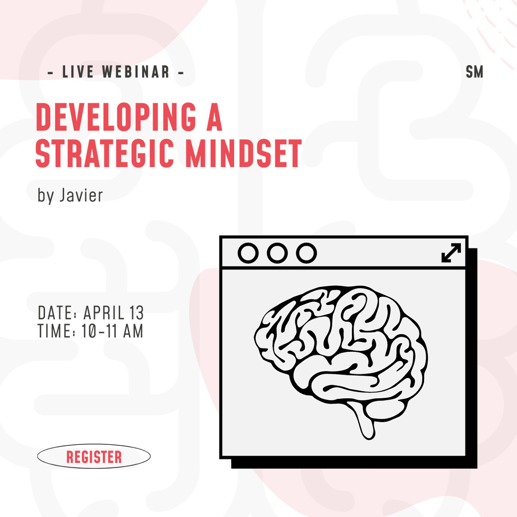 Announcement of Live Webinar on Improving Strategic Thinking Instagram Modelo de Design