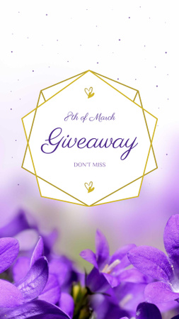 Women's Day Special Offer with Violets Flowers Instagram Story Design Template