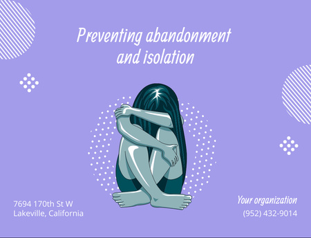 Announcement of Preventing Abandonment and Isolation Postcard 4.2x5.5in – шаблон для дизайна