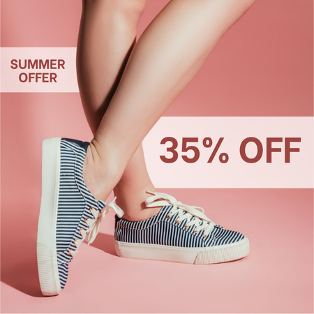 Summer Shoes Sale on Pink Instagram Design Template