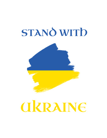 Platilla de diseño Awareness about War in Ukraine And Asking For Support With Flag T-Shirt