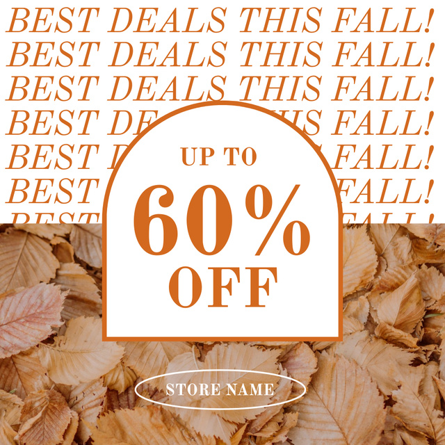 Ontwerpsjabloon van Instagram van Best Deals This Fall With Orange Foliage