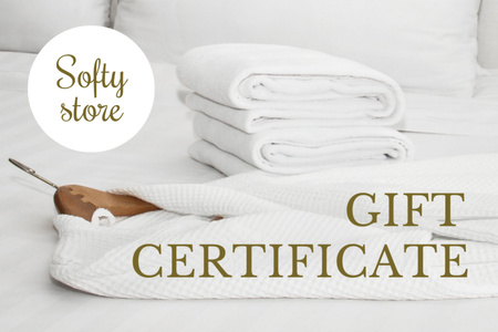 Template di design White robe and towels Gift Certificate