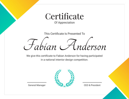 Platilla de diseño Certificate Of Appreciation Certificate