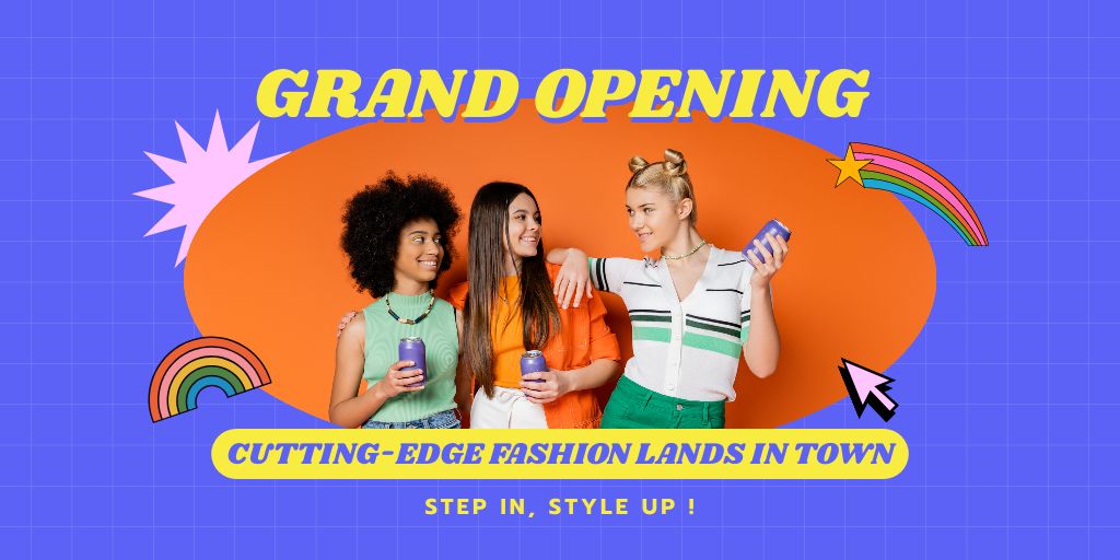 Cutting-edge Fashion Shop Opening Event Twitter – шаблон для дизайну