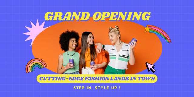 Cutting-edge Fashion Shop Opening Event Twitter Šablona návrhu