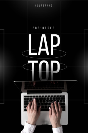 Template di design Annuncio di pre-ordine per laptop nero Tumblr
