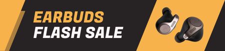 Earbuds Flash Sale Announcement Ebay Store Billboard Design Template