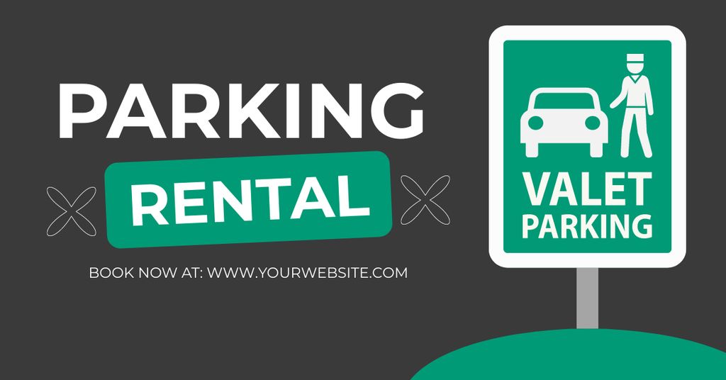 Valet Services and Parking Space Rental Facebook AD Modelo de Design