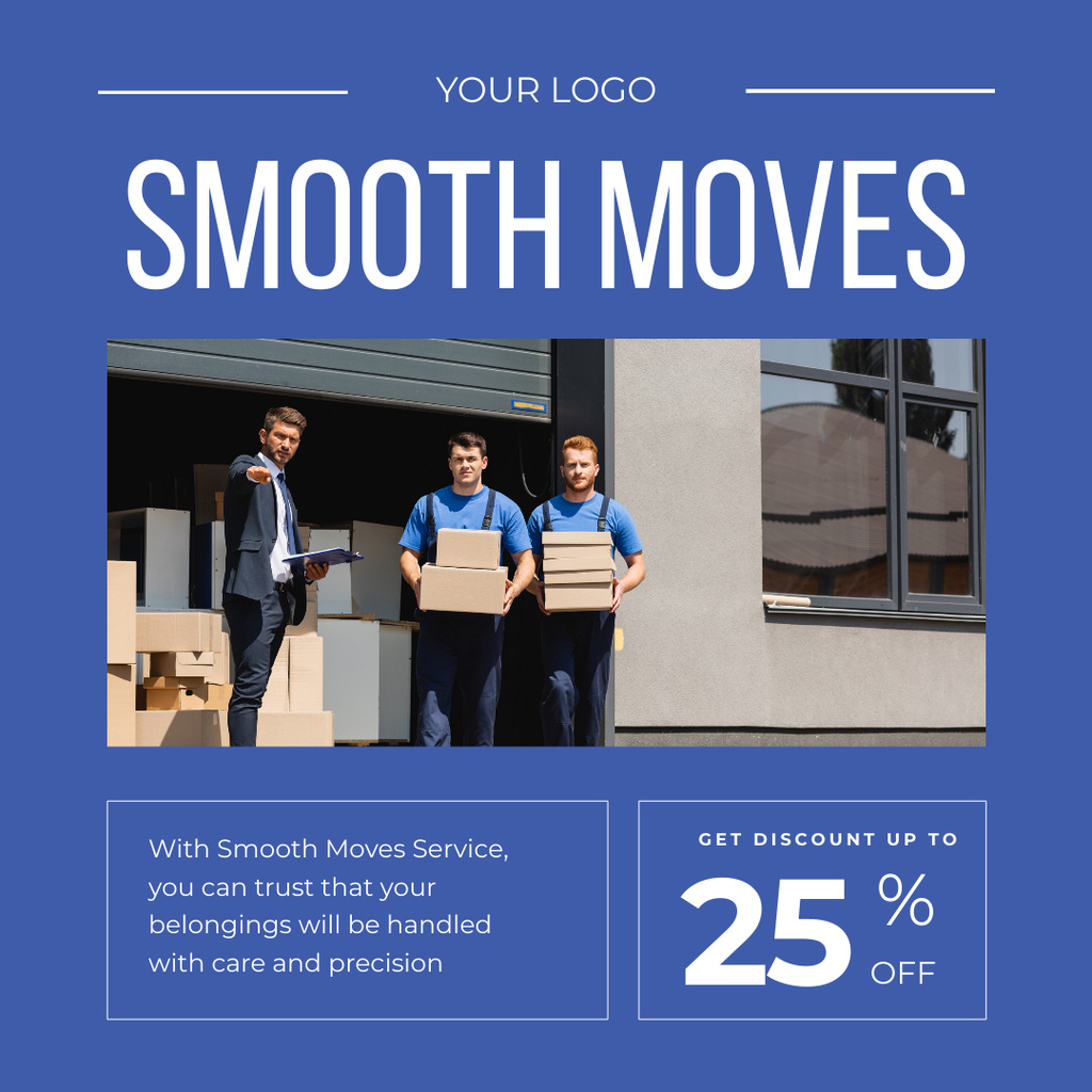 Szablon projektu Moving & Storage Services with Discount Ad Instagram