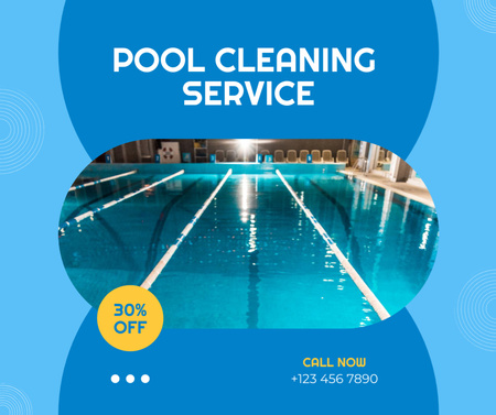 Discount on Pool Cleaning Services Facebook Design Template