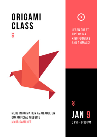 Origami class Invitation Poster A3 Design Template