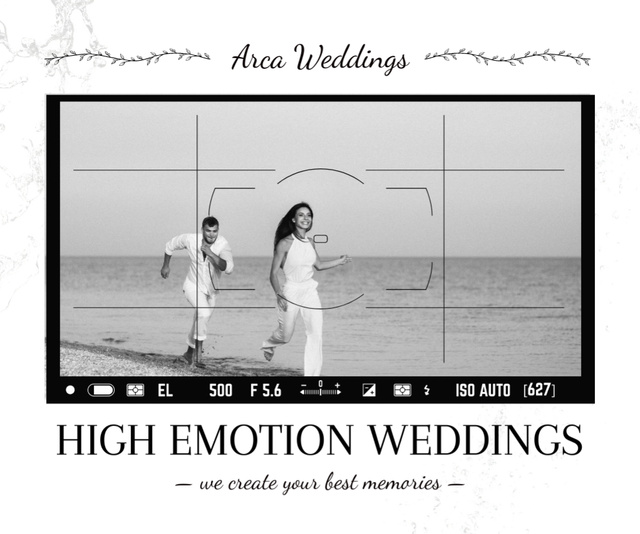 Wedding Event Agency Ad with Happy Couple Medium Rectangle tervezősablon