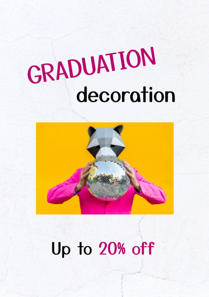 Graduation Decoration Discount Flyer A5 Πρότυπο σχεδίασης