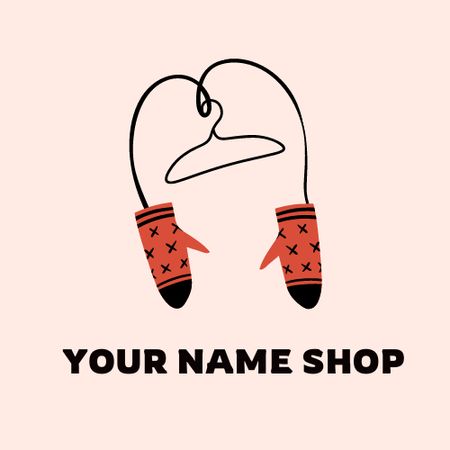 Modèle de visuel Clothes Shop Ad with Cute Gloves - Logo
