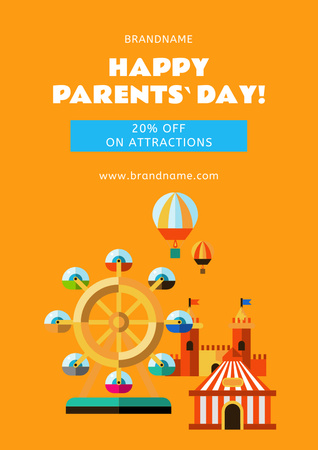 Discount on Attractions for Parents' Day Poster A3 Design Template