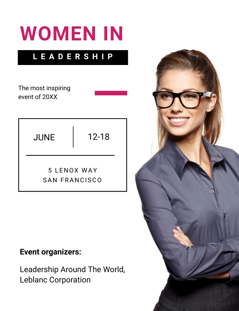 Modèle de visuel Summit on Women in Leadership - Invitation 13.9x10.7cm