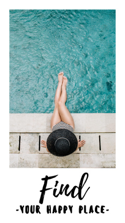 Travel Inspiration with Girl in Pool Instagram Story Design Template